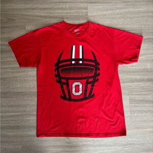 Ohio State Red Graphic Football Helmet T-Shirt